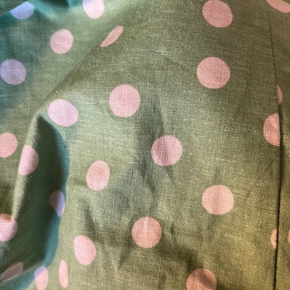 Green linen polka dot summer dress Zara spring summer collection - Picture 14 of 15